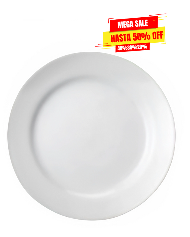 PLATO LLANO 27 CM  BLANCO PORC BASIC QD